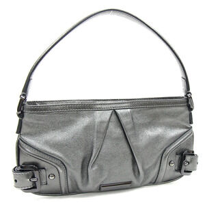Burberry Hobo Bag Metallic Gray Leather Shoulder Gusset